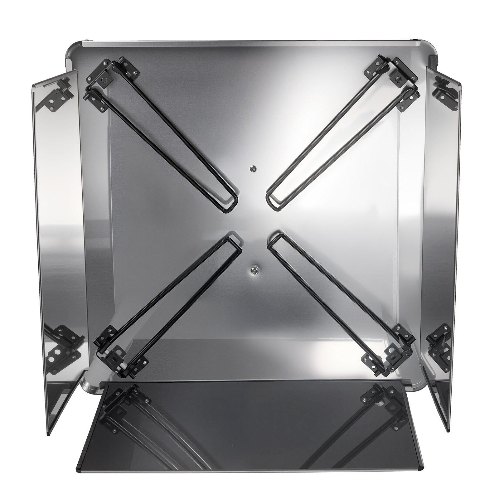 Square Stainless Steel Fire Pit Heat Deflector with Foldable Legs - Outdoor Bonfire Cover for Efficient Heat Distribution, Camping & Wood Burning