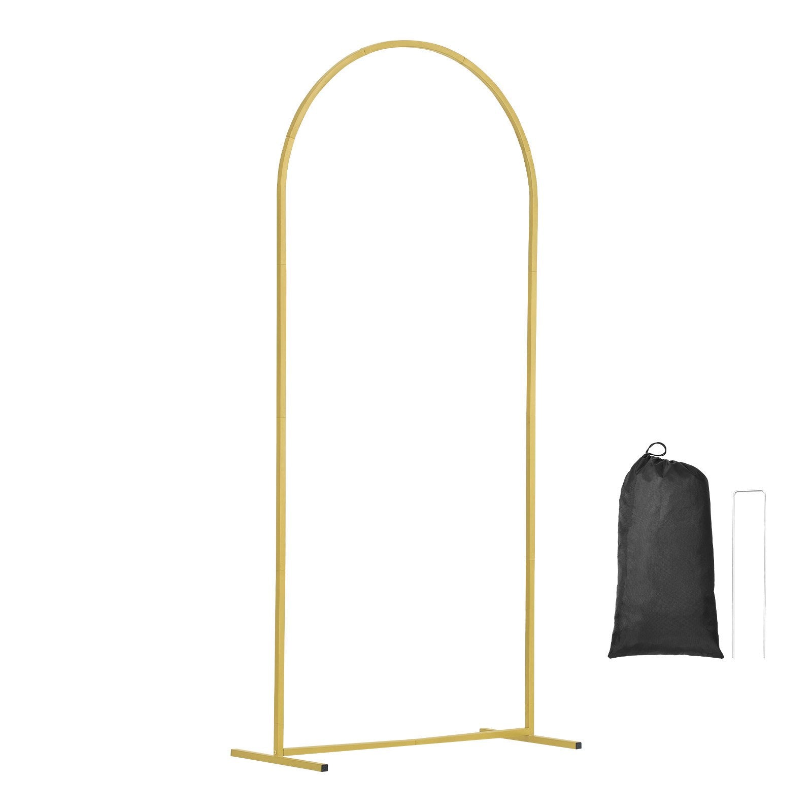 Elegant Gold Wedding Arch Backdrop Stand Set - Easy-to-Assemble Metal Frame with Premium Gauze for Birthdays, Celebrations, Holidays, Versatile Decor