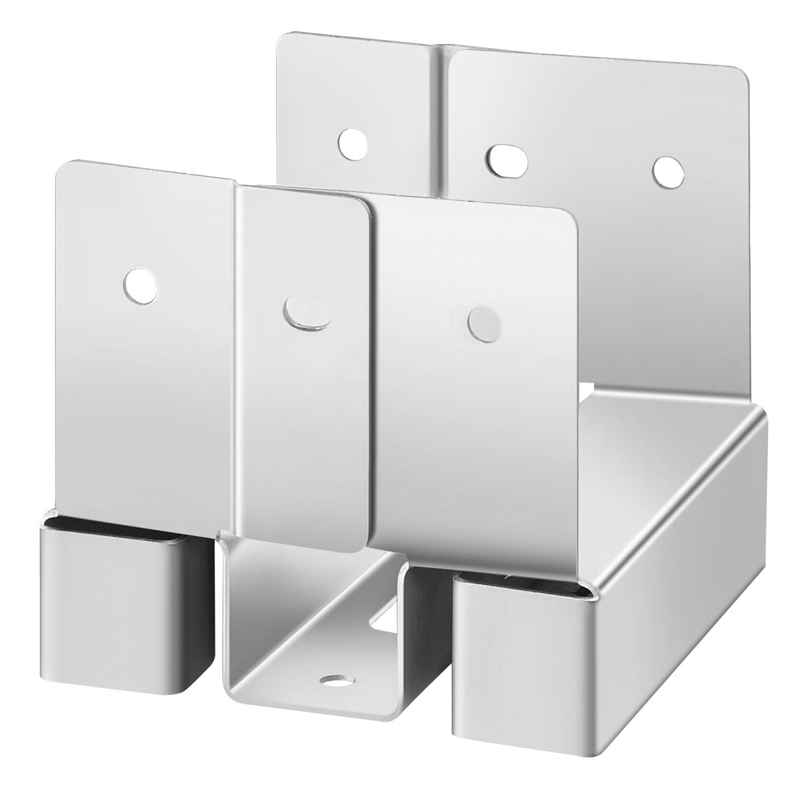 Heavy-Duty 4x4 Post Base Set, 10 Pcs, Zinc-Plated Carbon Steel Brackets for Concrete Pergolas, Patios, with 1-Inch Standoff, Easy Installation