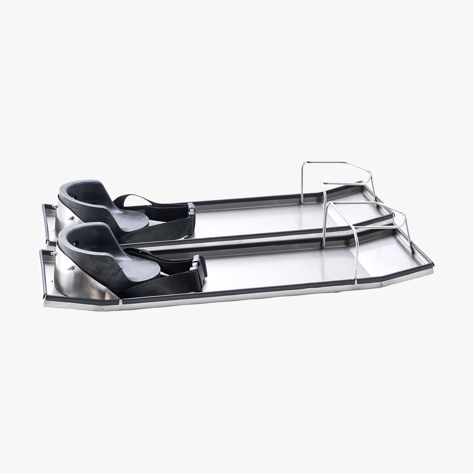 Stainless Steel Concrete Knee Boards with EVA Pads & Straps - 28"x8" Sliders for Cement Finishing, Durable & Lightweight Construction