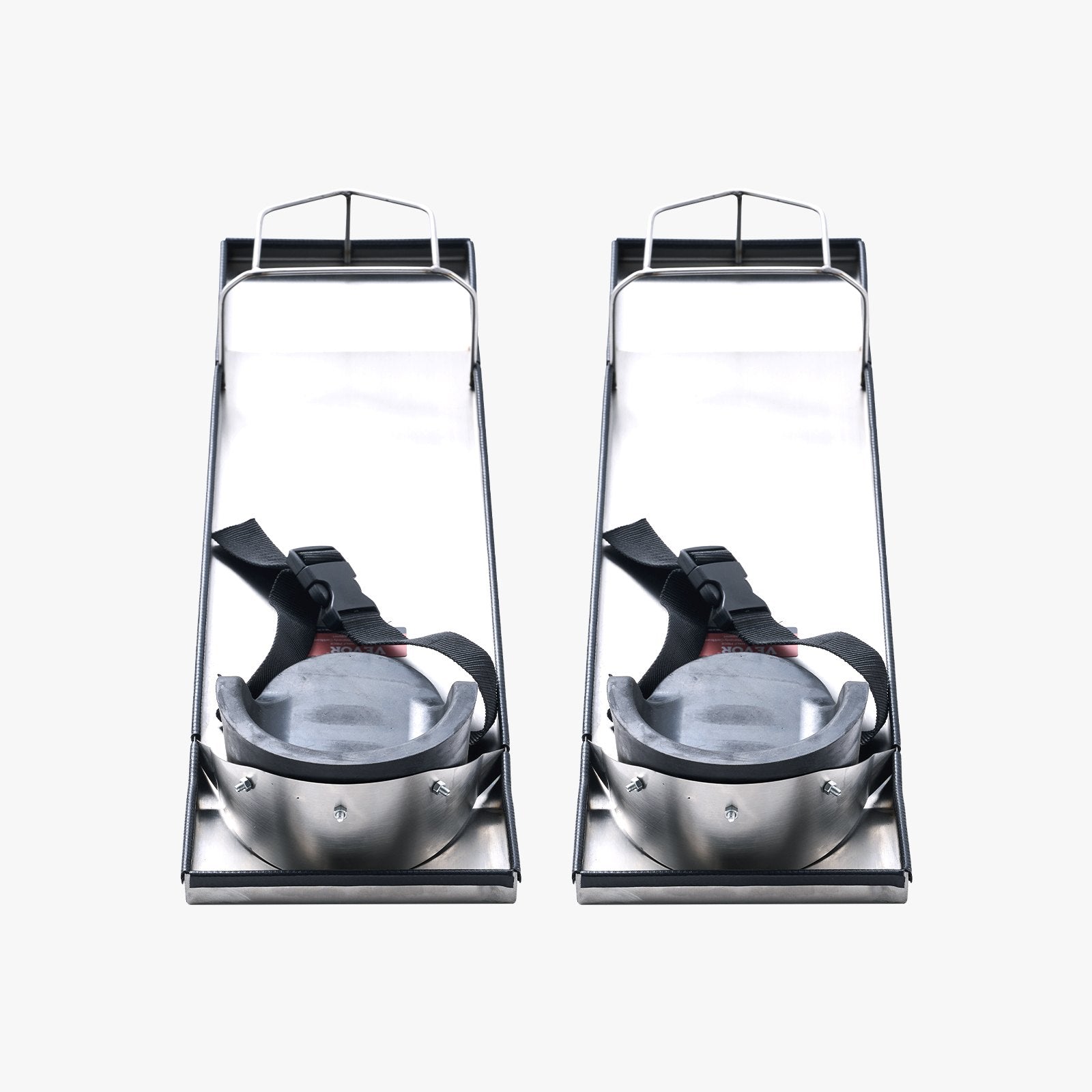 Stainless Steel Concrete Knee Boards with EVA Pads & Straps - 28"x8" Sliders for Cement Finishing, Durable & Lightweight Construction