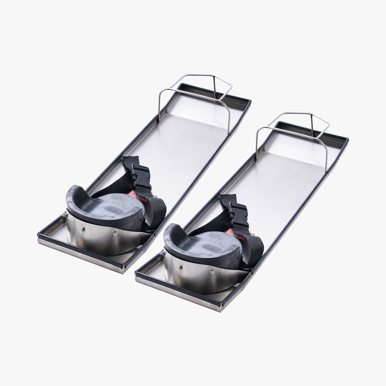 Stainless Steel Concrete Knee Boards with EVA Pads & Straps - 28"x8" Sliders for Cement Finishing, Durable & Lightweight Construction