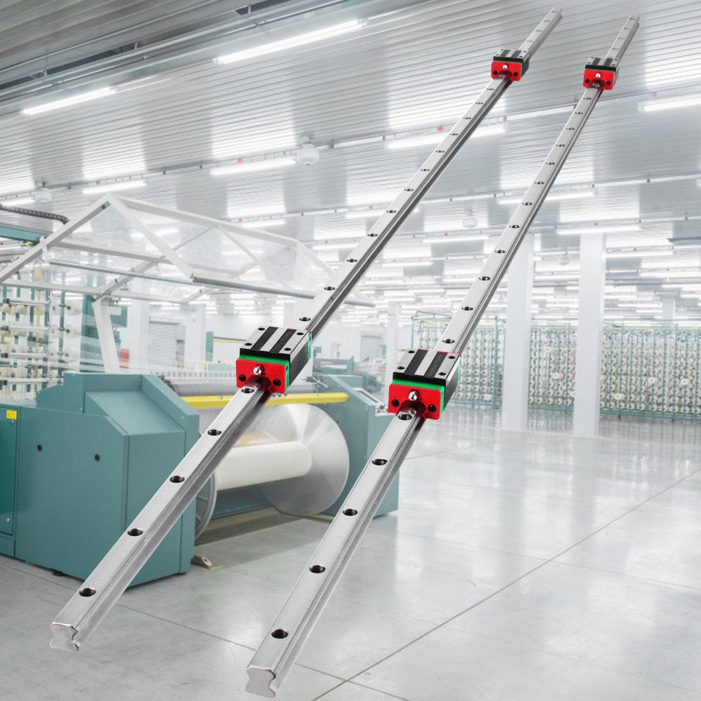 High Precision Linear Guideway Rail Set with Pillow Block Carriages for CNC Routers - 1500 mm Length, 15 mm Slot