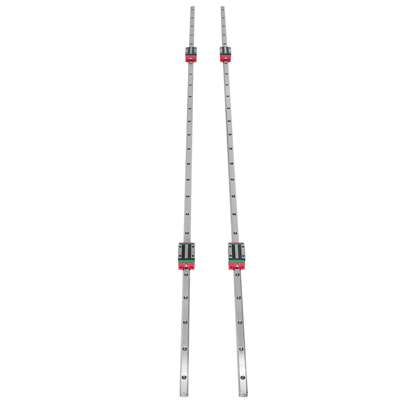 2-Pack HSR 15-1500 mm Linear Rails with 4 Pillow Block Bearings for CNC Routers, Heavy-Duty Guideway, Quiet Operation, Easy Install, 15 mm Slotted Block