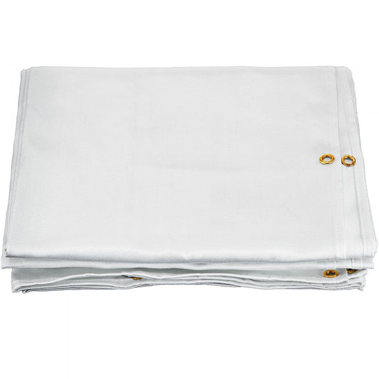 VEVOR 8 x 10 Ft Welding Blanket White Fiberglass Blanket Portable Fiberglass Fire Retardant Blanket Welding Mat Welding Fireproof Thermal Resistant Insulation With Carry Bag