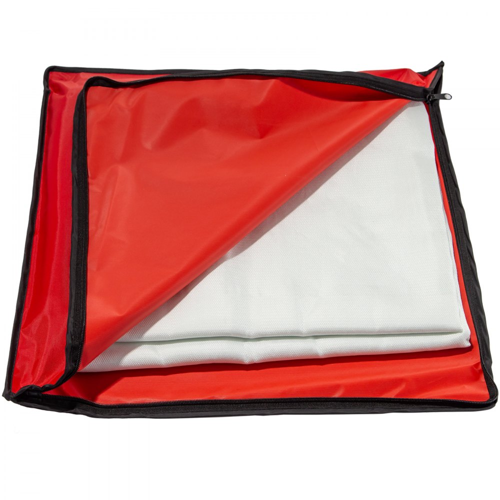 VEVOR 8 x 10 Ft Welding Blanket White Fiberglass Blanket Portable Fiberglass Fire Retardant Blanket Welding Mat Welding Fireproof Thermal Resistant Insulation With Carry Bag