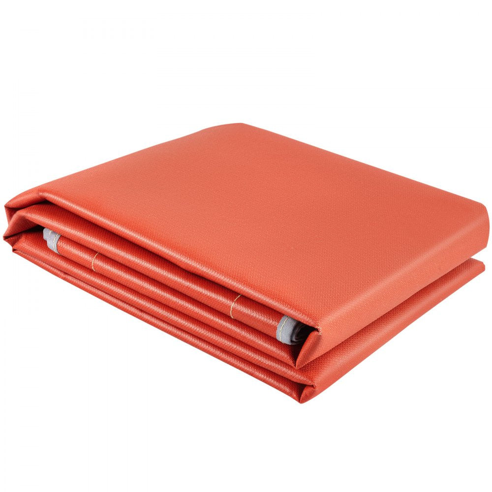 VEVOR Fire Pit Mat, 67\" x 60\" Fire Blanket, Fiberglass Welding Blanket, 3.3 lbs Fireproof Blanket, 1022°F Fire Retardant Blanket, Rust Iron Red Emergency Fire Blanket w/ 10 Grommets & 6 Silver Hooks