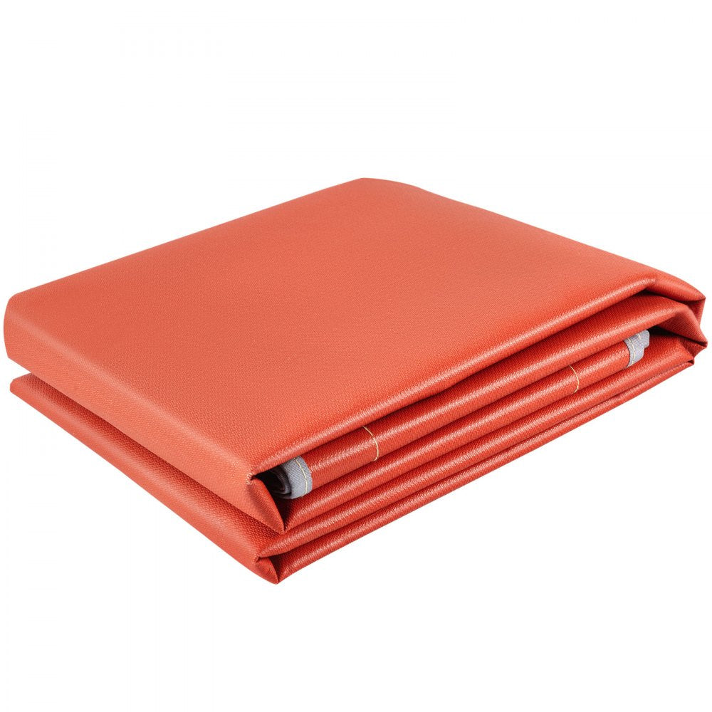 VEVOR Fire Pit Mat, 67\" x 60\" Fire Blanket, Fiberglass Welding Blanket, 3.3 lbs Fireproof Blanket, 1022°F Fire Retardant Blanket, Rust Iron Red Emergency Fire Blanket w/ 10 Grommets & 6 Silver Hooks