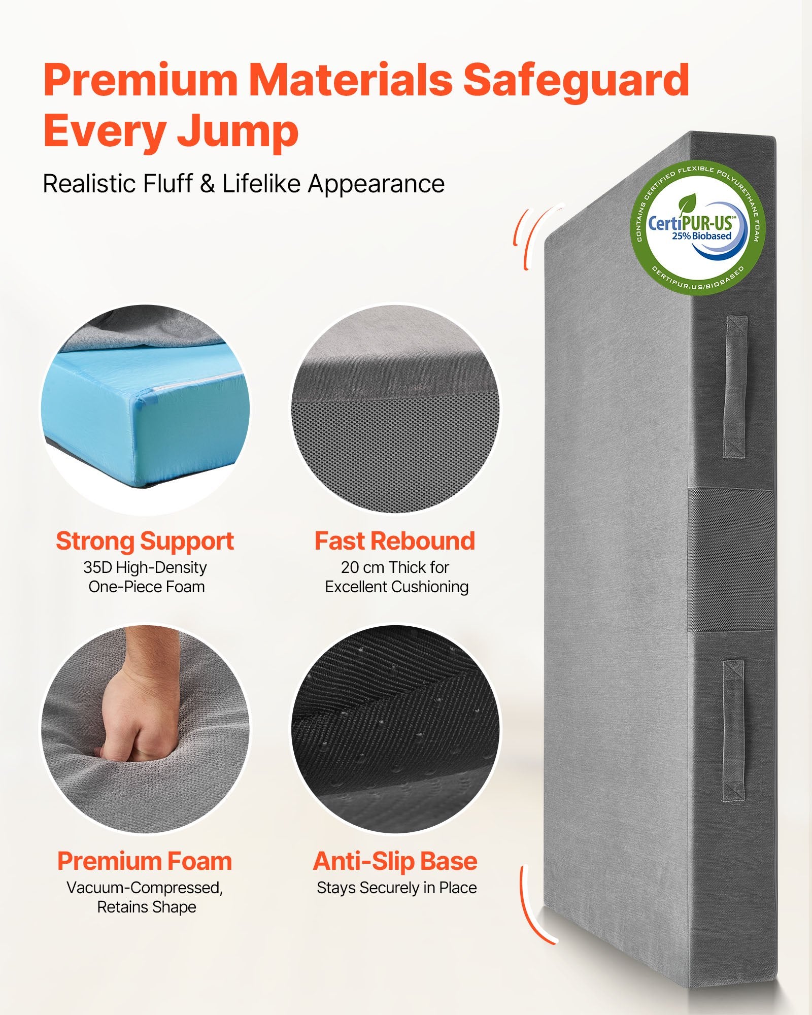 Giant 6x4 ft Sensory Crash Pad for Kids & Adults - Soft Foam, Washable Cover, Perfect for Jumping, Climbing, Play & Gymnastics