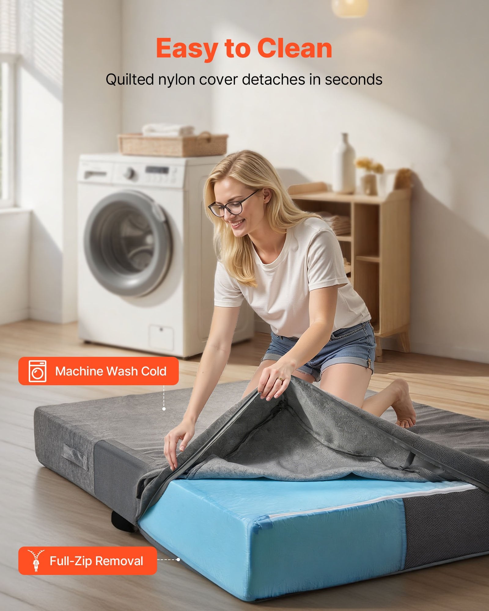 Giant 6x4 ft Sensory Crash Pad for Kids & Adults - Soft Foam, Washable Cover, Perfect for Jumping, Climbing, Play & Gymnastics