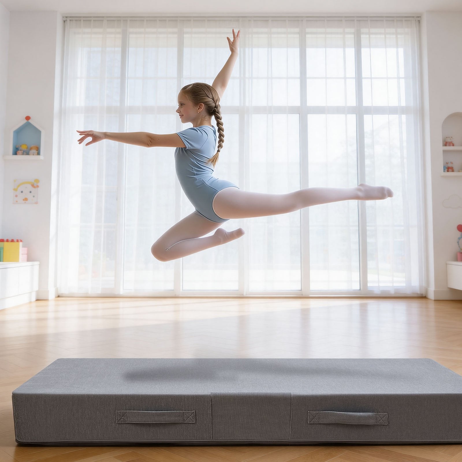 Giant 6x4 ft Sensory Crash Pad for Kids & Adults - Soft Foam, Washable Cover, Perfect for Jumping, Climbing, Play & Gymnastics