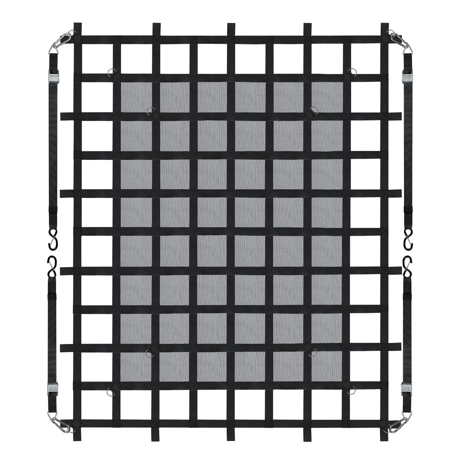 Heavy Duty 72"x57" Cargo Net for Trucks, SUVs & Boats - Adjustable Straps, Carabiners & S-Hooks, Weatherproof & Wear-Resistant, 1500 lbs Capacity