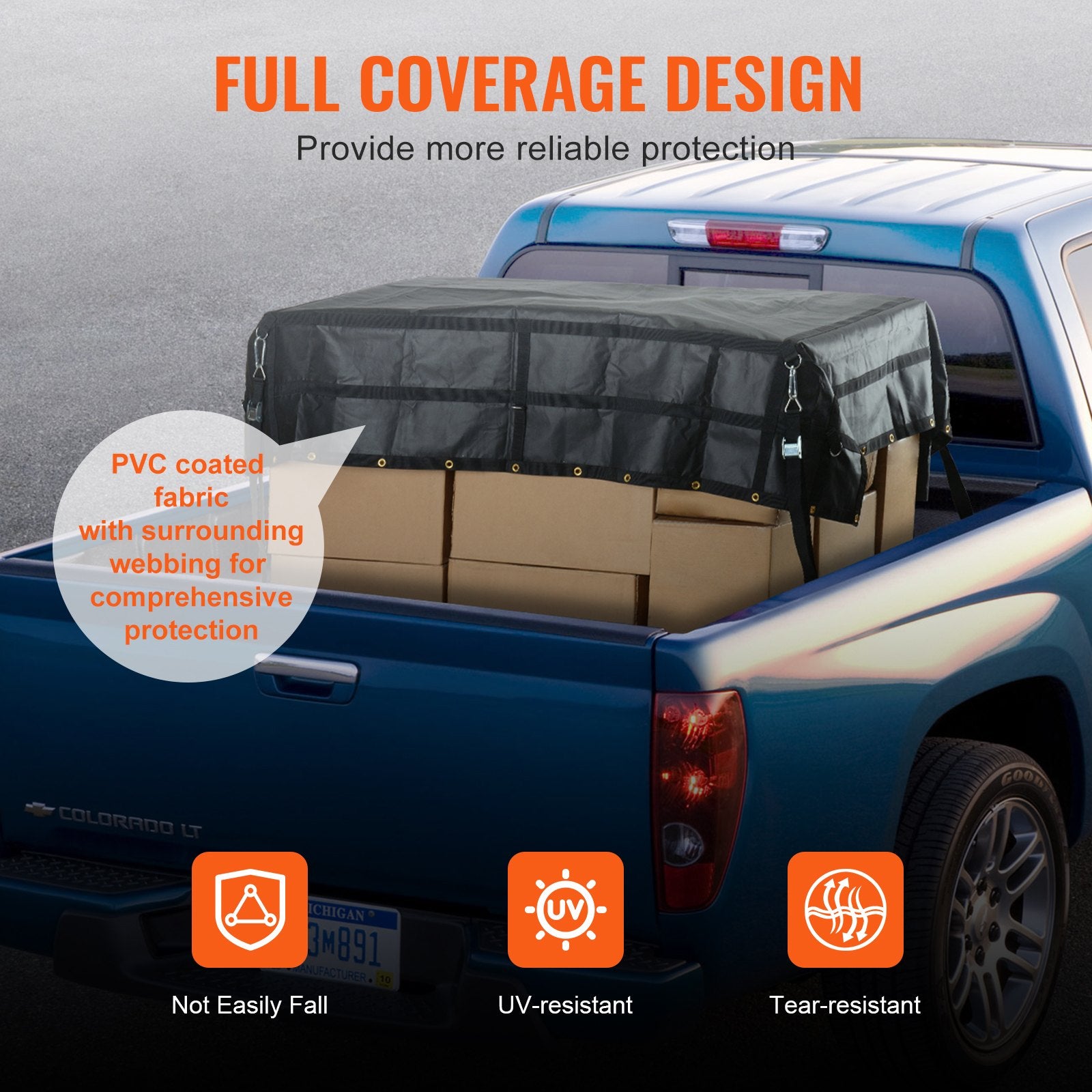Heavy Duty 96"x81" Cargo Net with Adjustable Straps & Carabiners for Trucks, SUVs, Boats - Durable, Weatherproof, High Load Capacity