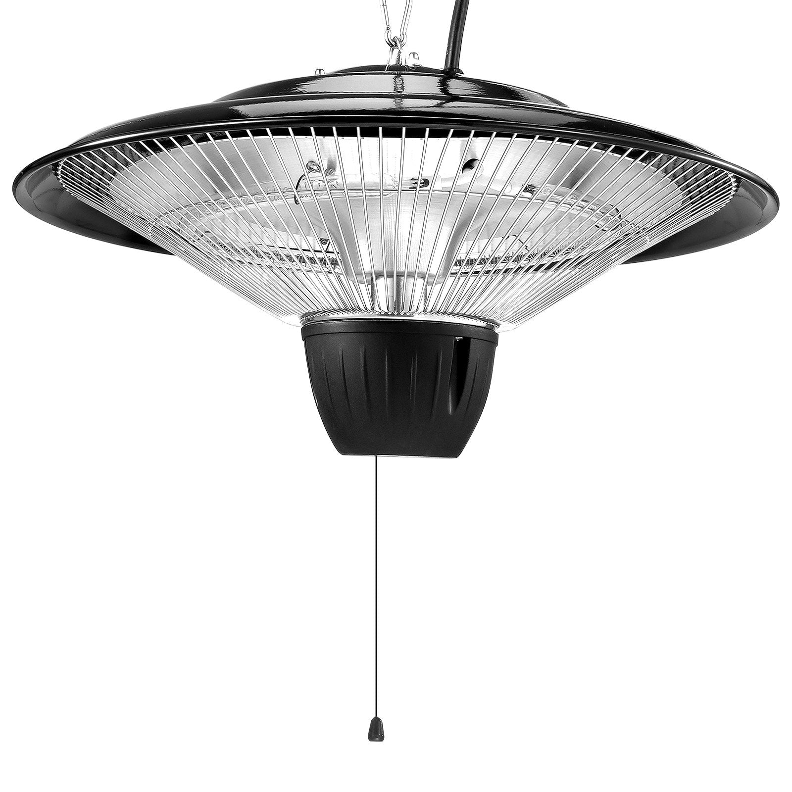 Powerful 1500W Hanging Patio Heater with IP34 Protection, Infrared Heating, Adjustable Chain & Pull Cord for Indoor/Outdoor Use