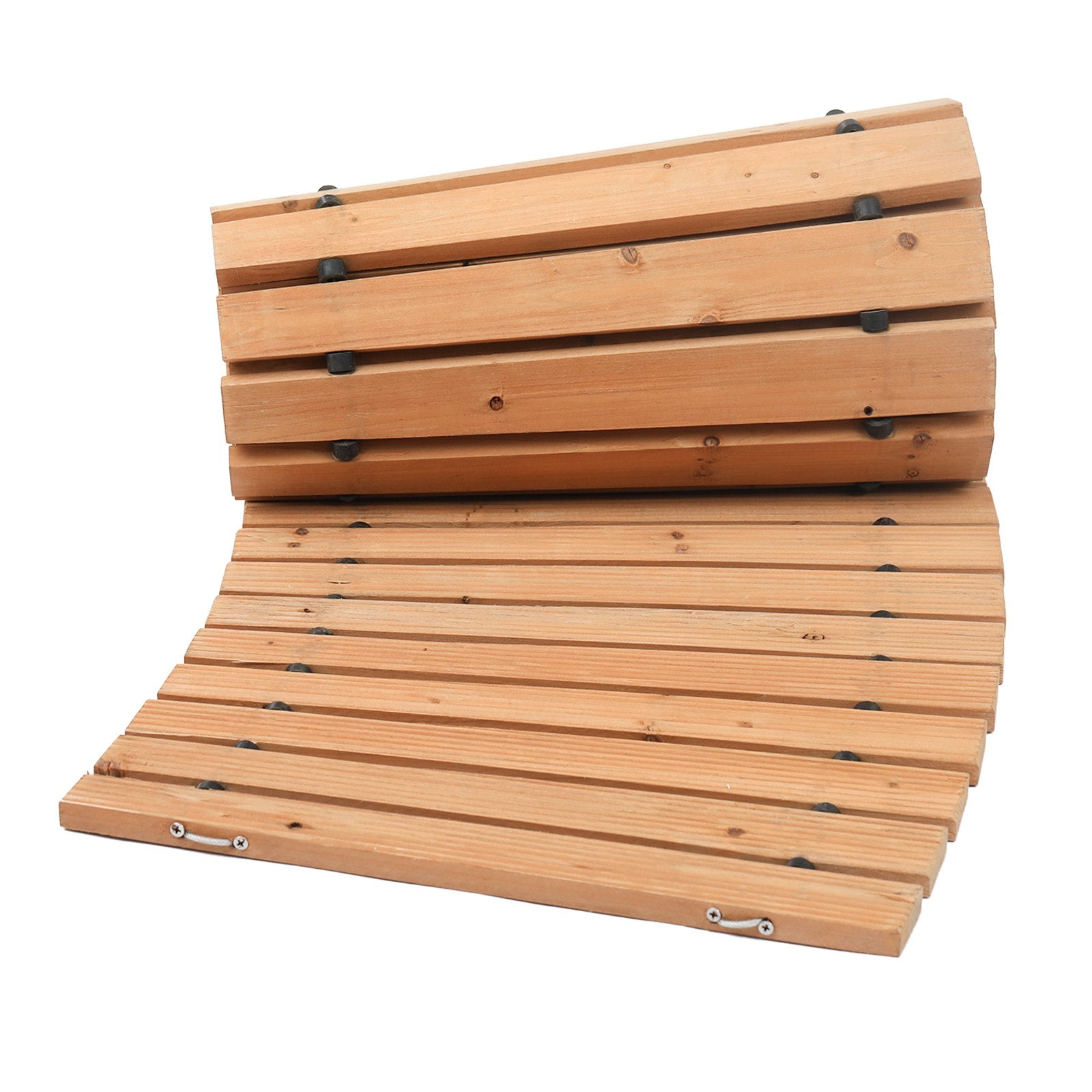 Versatile 7 ft Cedar Wooden Garden Pathway – Non-Slip Roll Out Walkway with Durable Wire Rope, Perfect for Backyards, Weddings, and Parties