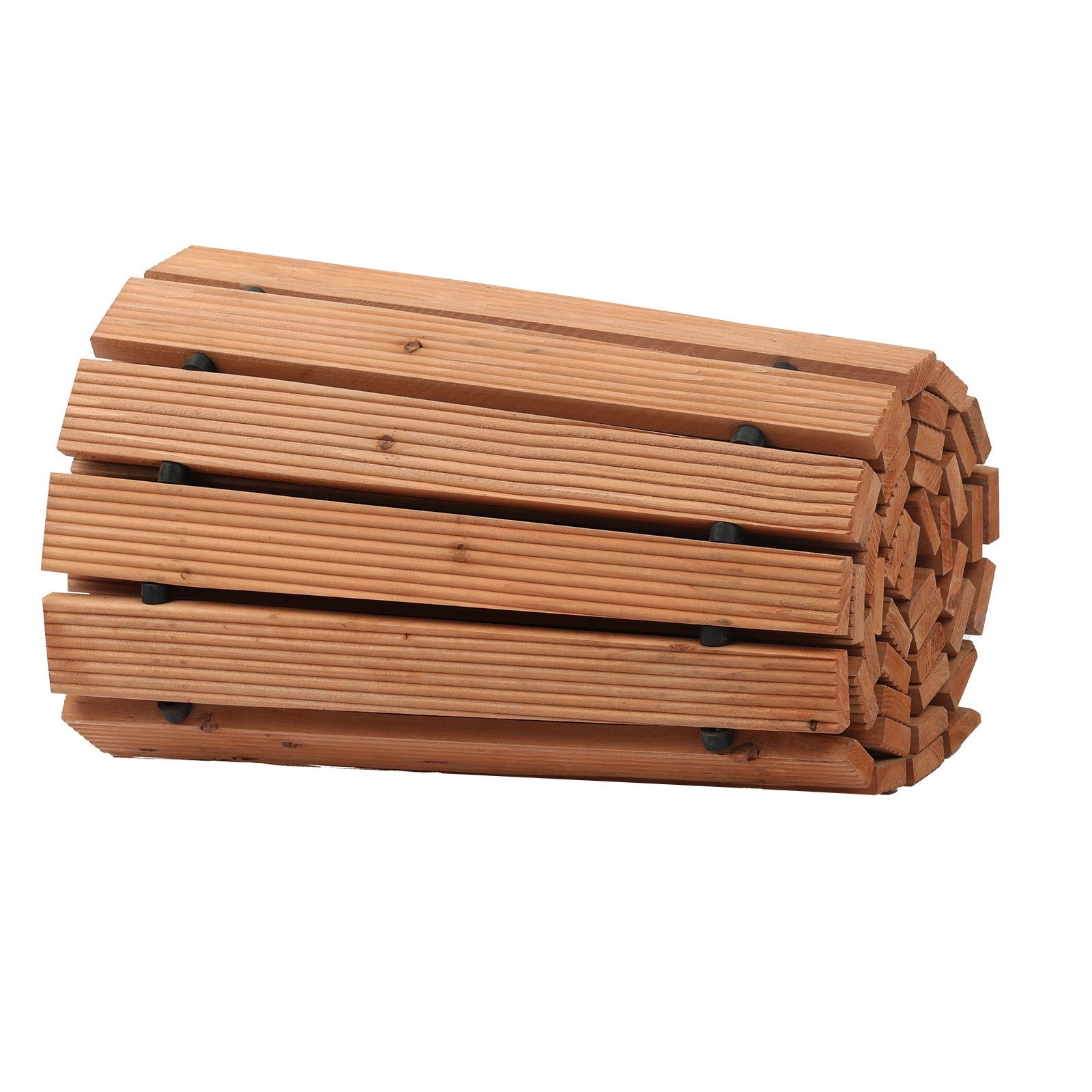 8 ft Cedar Wooden Garden Pathway - Non-Slip Curved Walkway with Rust-Resistant Wire, Decorative Lawn Paver for Weddings, Backyards, and Boardwalks