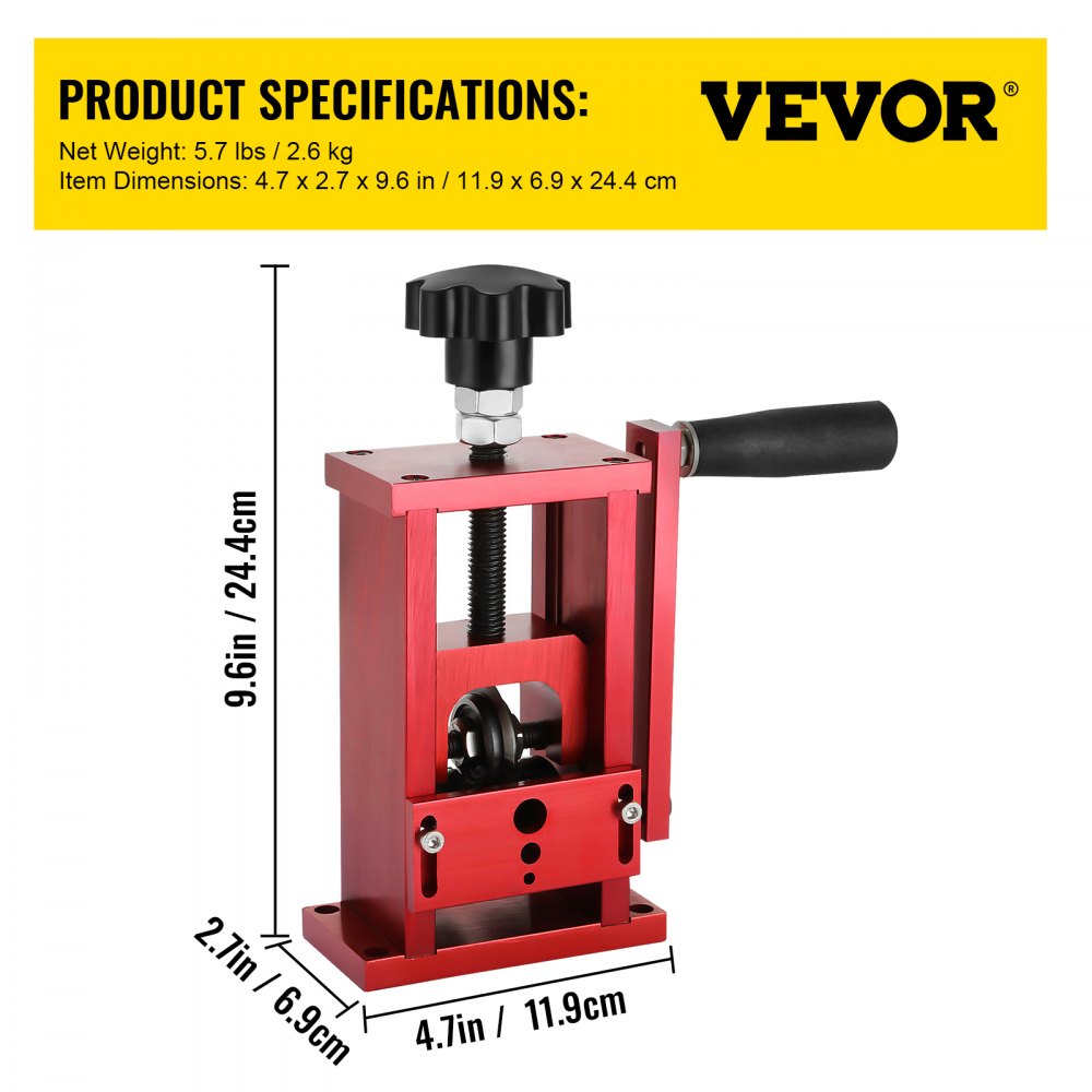 VEVOR Electric Wire Stripping Machine, Portable Scrap Wire Stripping Tool with Gear Motor, Automatic Wire Stripper Compact Aluminum Alloy Structure for Scrap Copper Recycling 1.5mm-20mm in Diameter