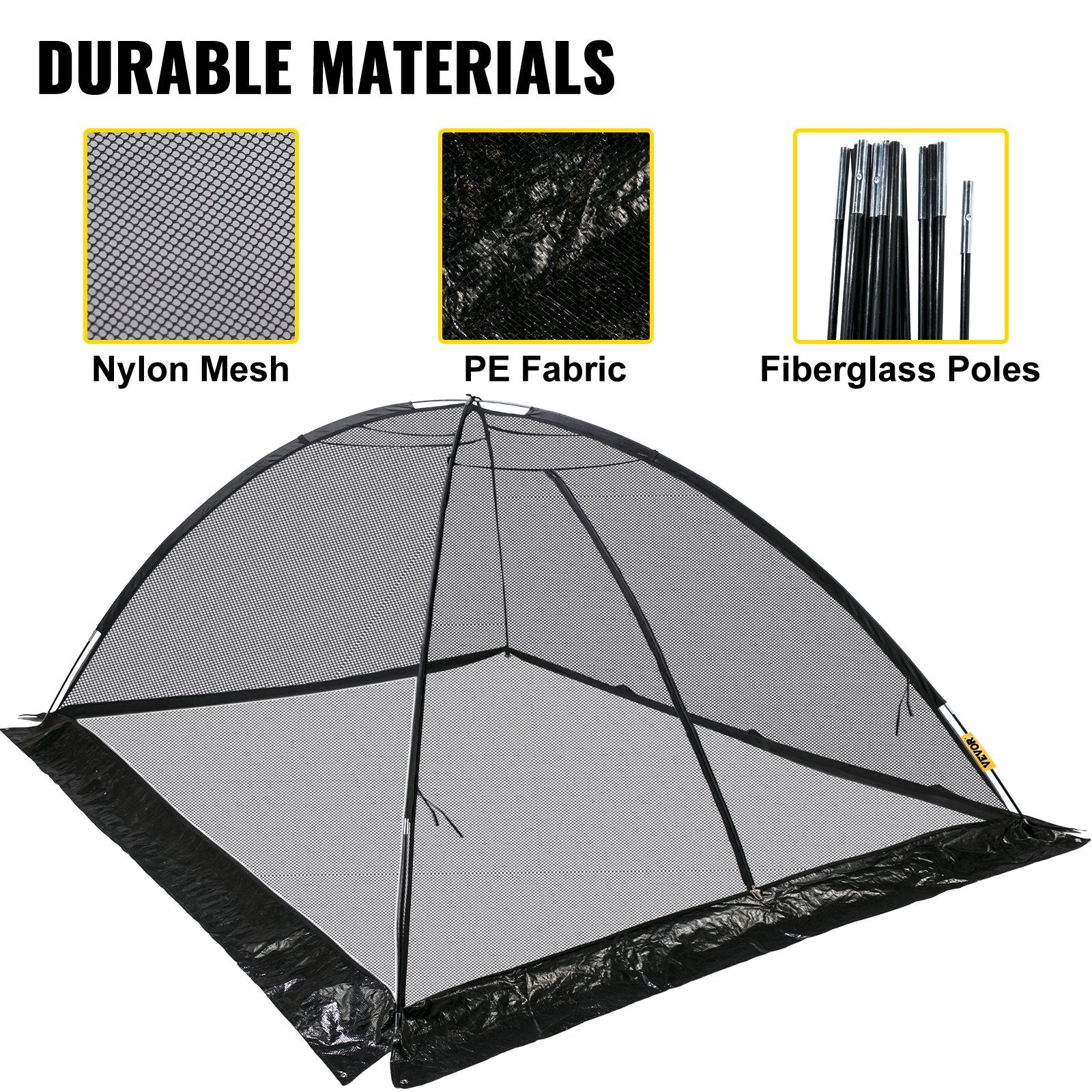 Sturdy 10x14 FT Pond Cover Dome with 1/2 Inch Mesh, Black Nylon Netting for Garden Pools - Features Zipper, Wind Rope, and Easy Installation