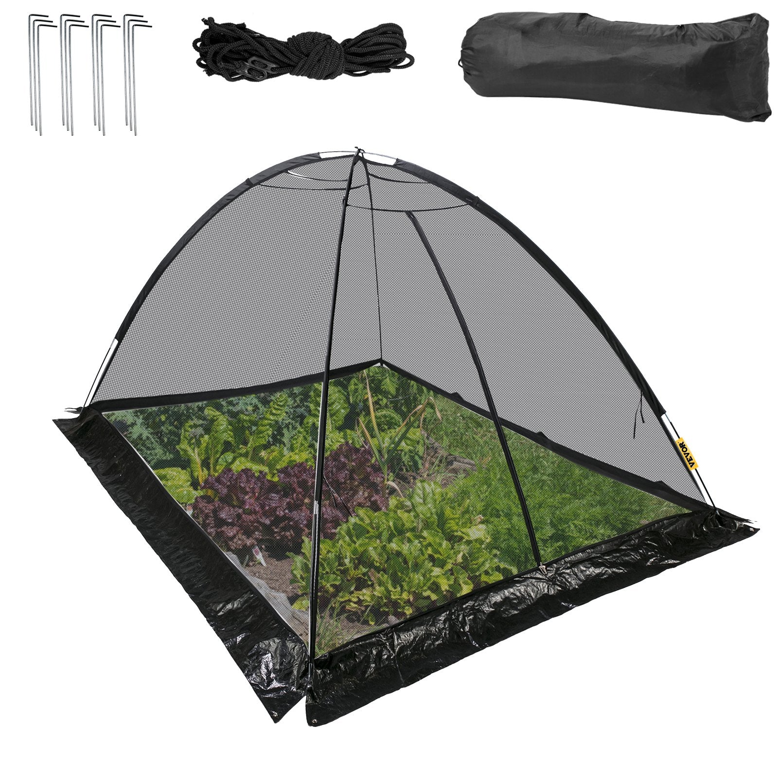 Sturdy 10x14 FT Pond Cover Dome with 1/2 Inch Mesh, Black Nylon Netting for Garden Pools - Features Zipper, Wind Rope, and Easy Installation