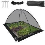 8x10 FT Pond Cover Dome with Zipper & Wind Rope - Durable Black Nylon Mesh Netting for Garden Ponds, Pools, Easy Install & Storage