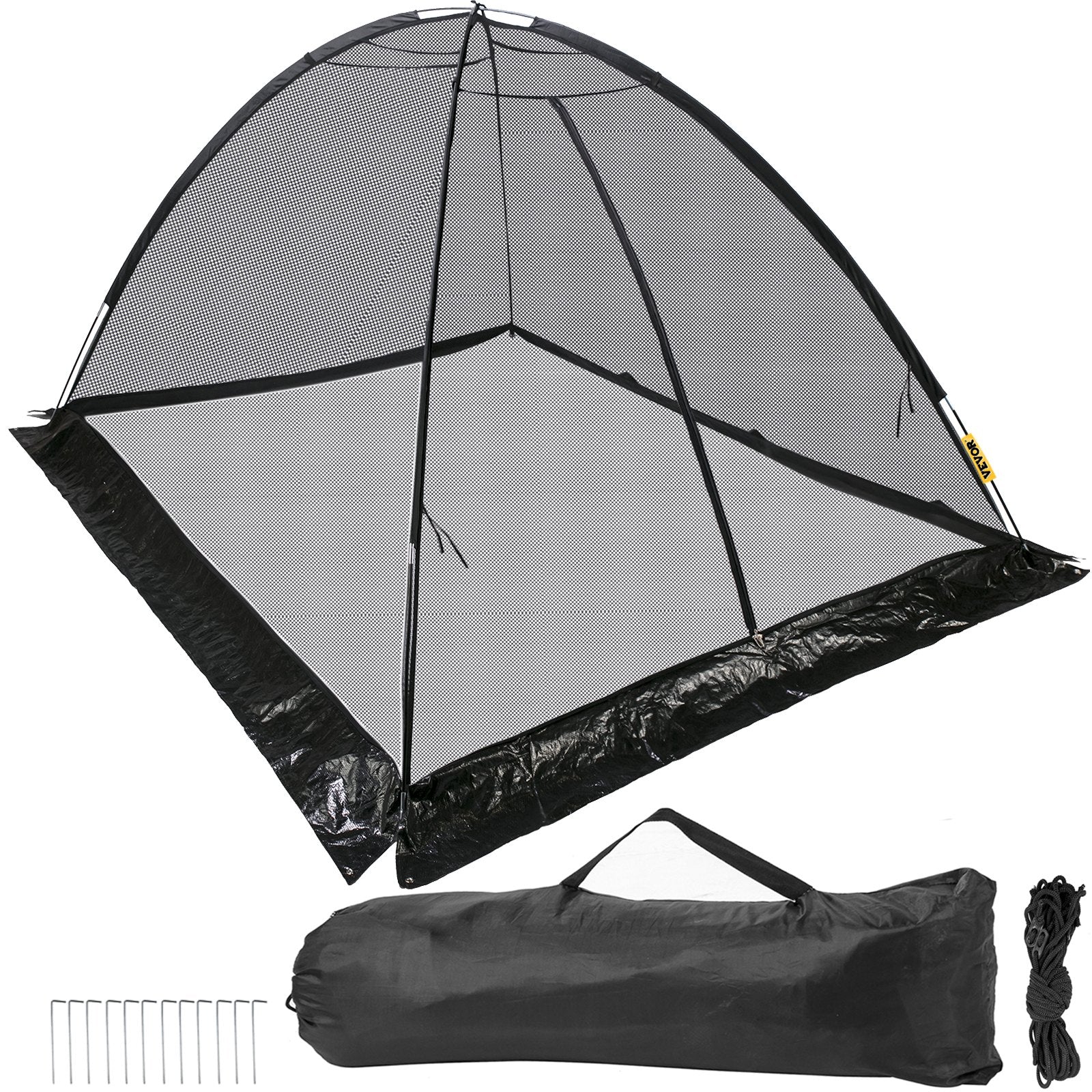 8x10 FT Pond Cover Dome with Zipper & Wind Rope - Durable Black Nylon Mesh Netting for Garden Ponds, Pools, Easy Install & Storage