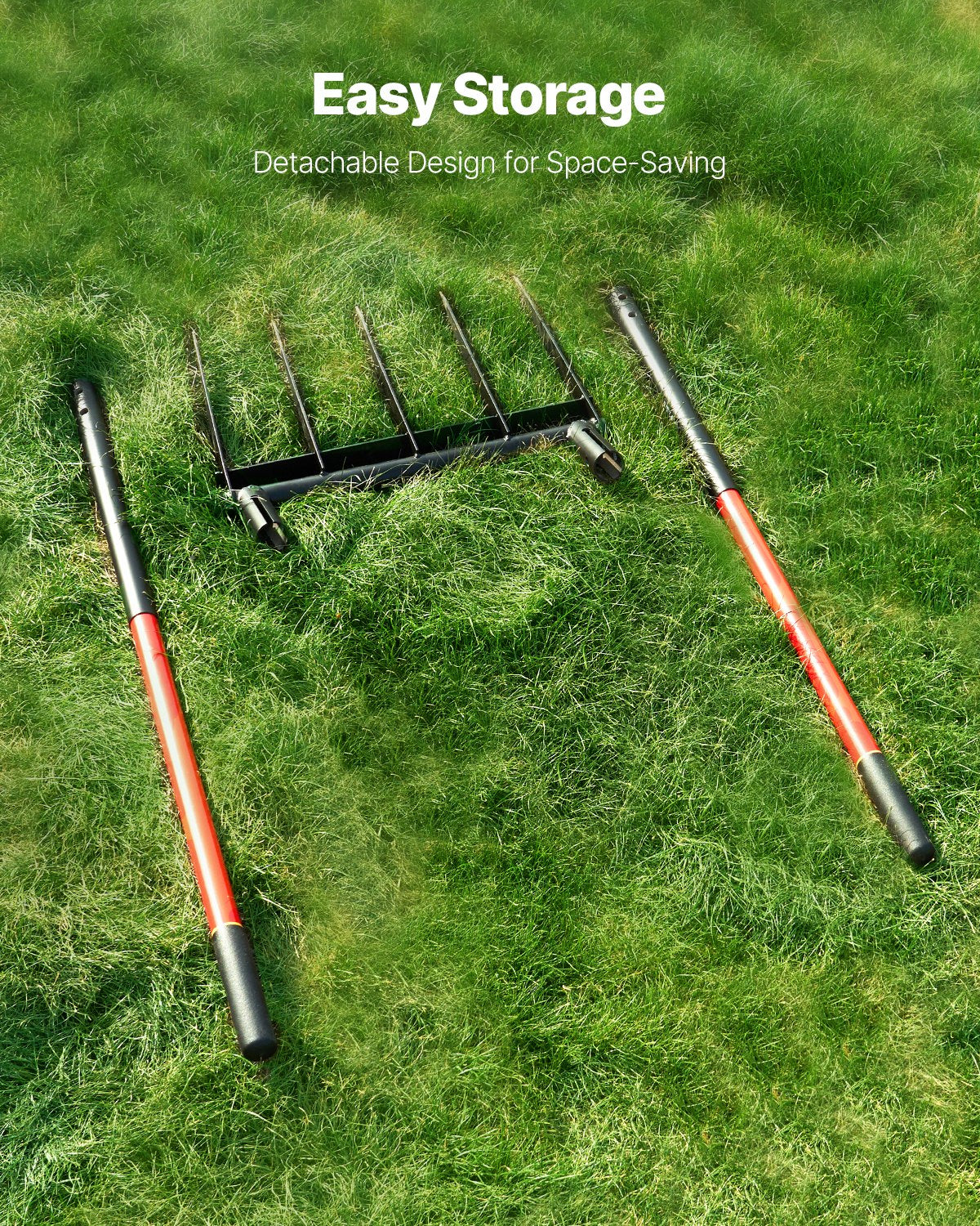 Heavy Duty 5-Tine Broad Fork with Ergonomic U-Shaped Design, Dual Fiberglass Handles for Composting, Aeration, and Transplanting