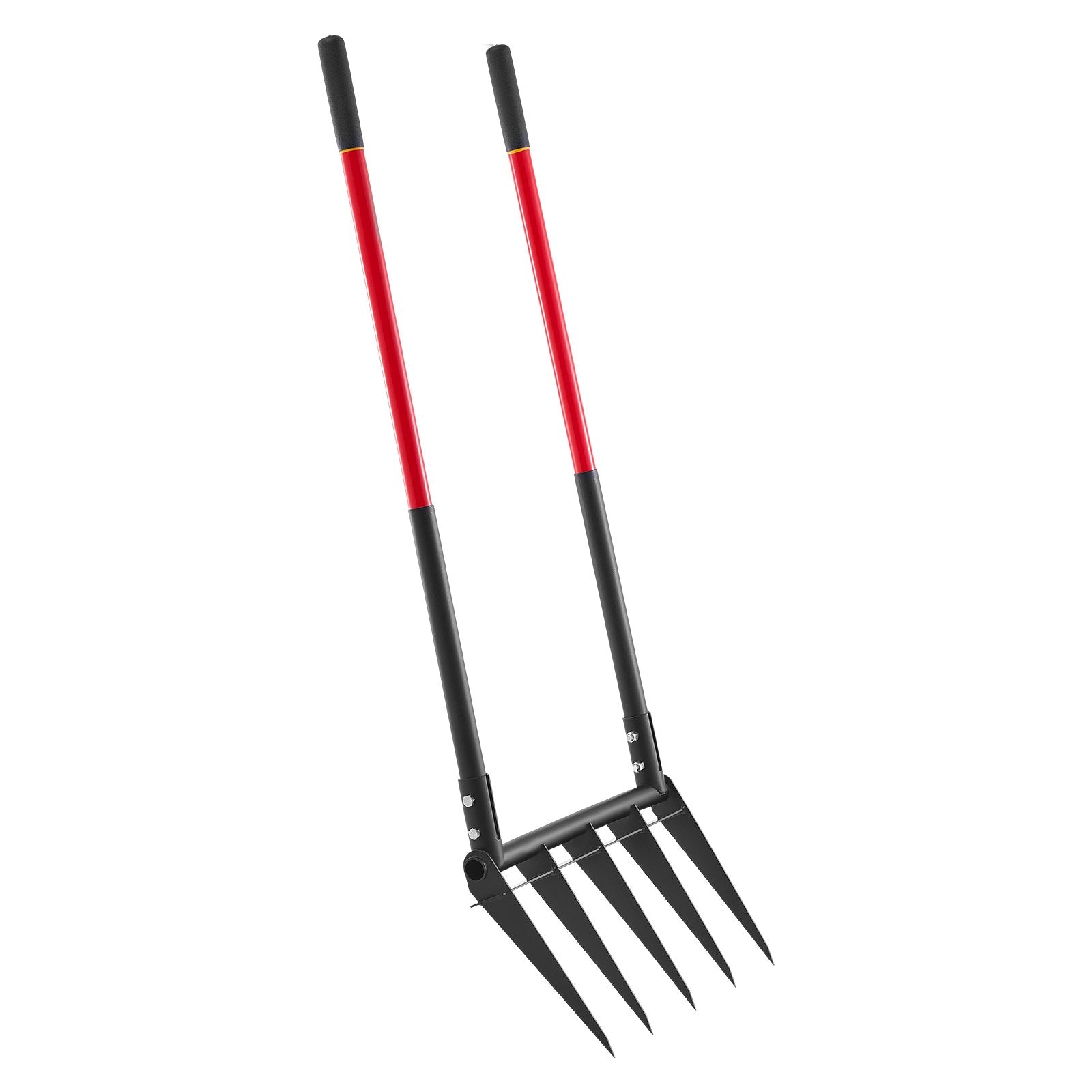 Heavy Duty 5-Tine Broad Fork with Ergonomic U-Shaped Design, Dual Fiberglass Handles for Composting, Aeration, and Transplanting