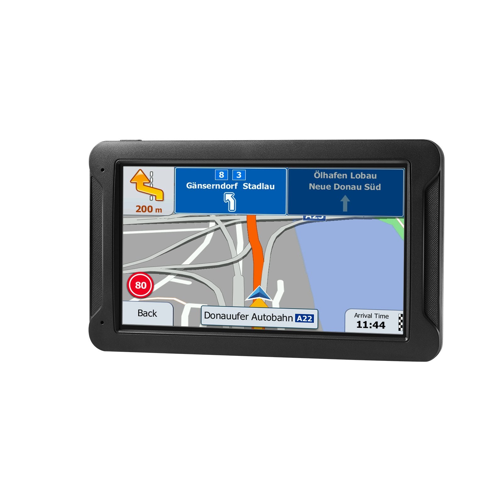 7" GPS Navigator with Dash Cam, 16GB Storage, Voice Guidance, Custom Truck Routing, Speed & Red Light Alerts for Car, Truck, RV