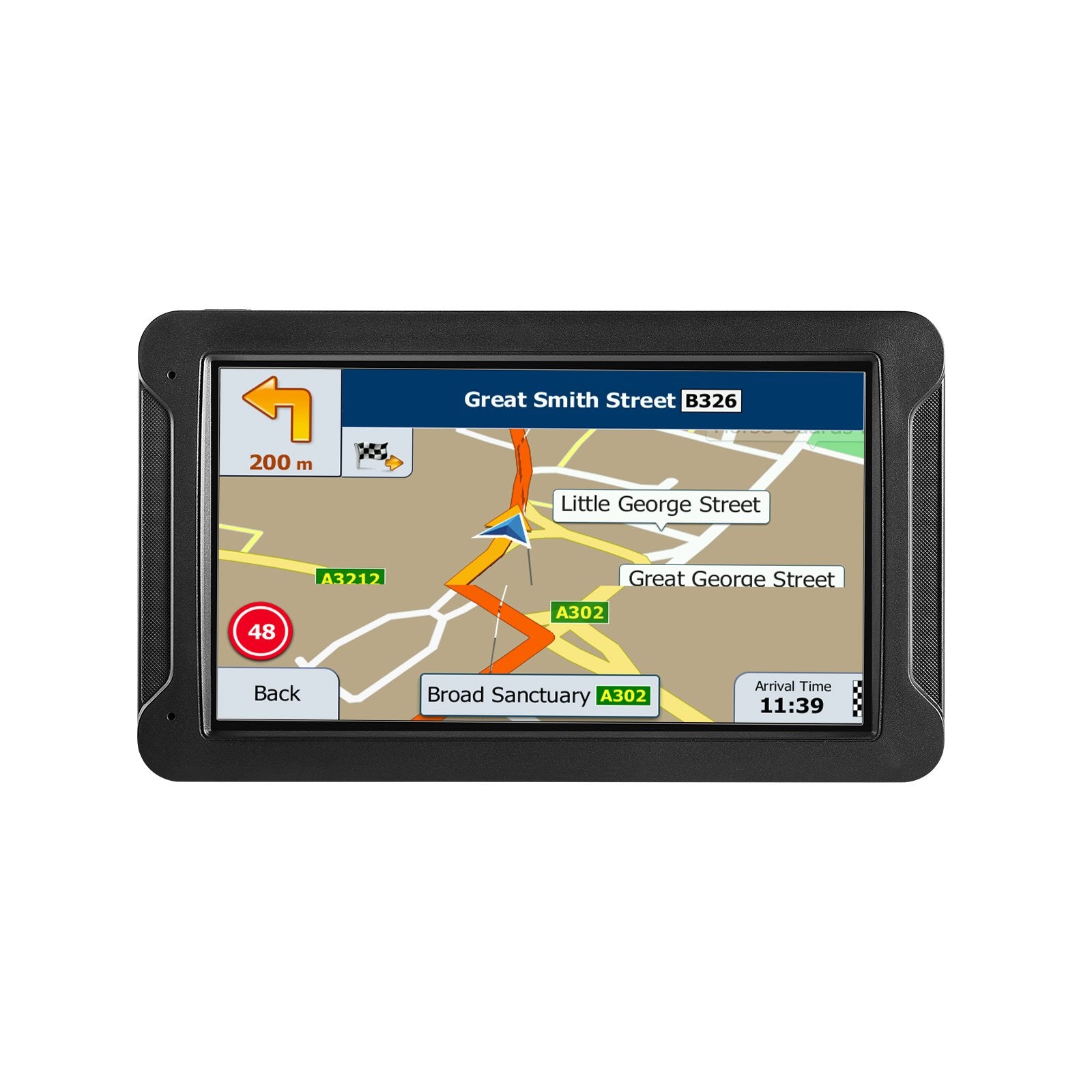 7" GPS Navigator with Dash Cam, 16GB Storage, Voice Guidance, Custom Truck Routing, Speed & Red Light Alerts for Car, Truck, RV