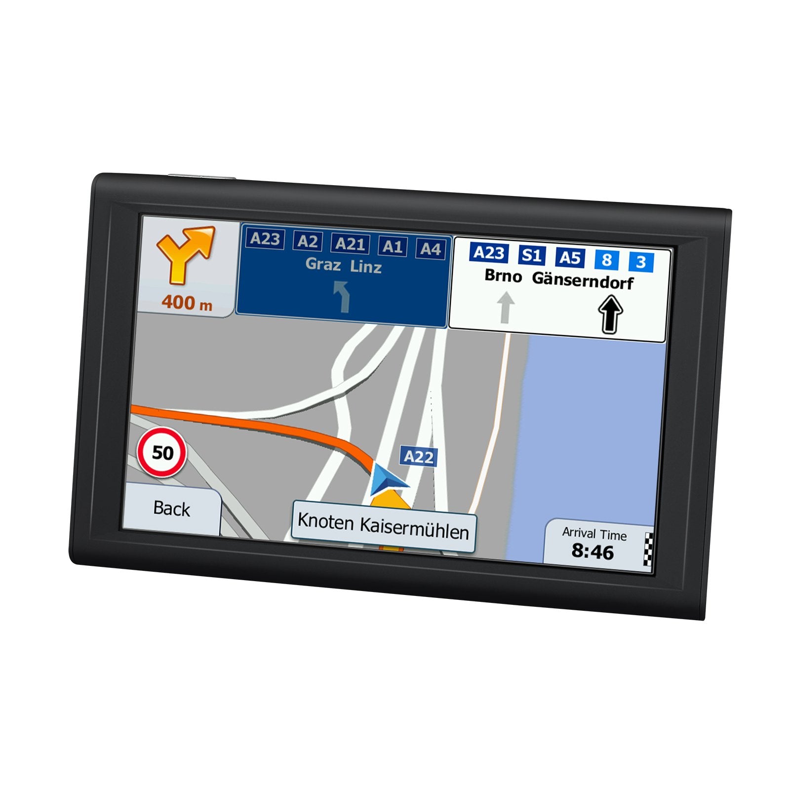 9-Inch GPS Navigator with Dash Cam, Voice Guidance, Speed Alerts, Custom Truck Routes, Car/Truck/RV Navigation System 16GB
