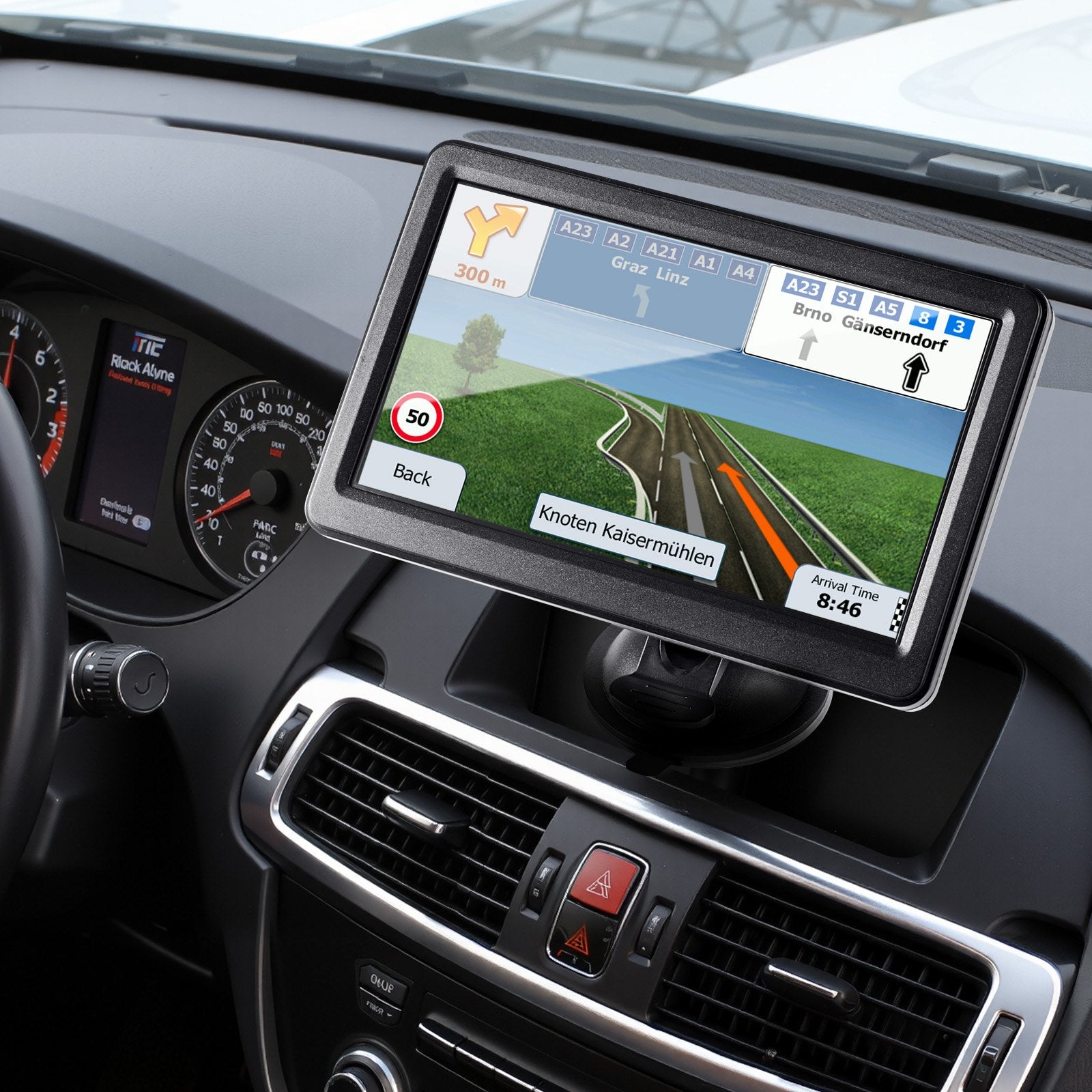 7-Inch GPS Navigator with Touch Screen, 16GB Storage, Lifetime Maps, Voice Guidance, Speed Alerts, Custom Routes for Cars, Trucks, RVs