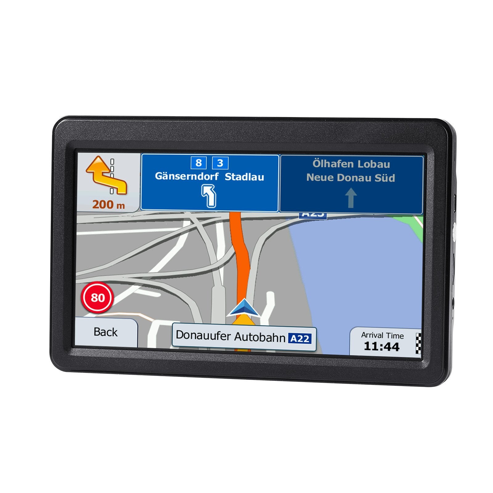 7-Inch GPS Navigator with Touch Screen, 16GB Storage, Lifetime Maps, Voice Guidance, Speed Alerts, Custom Routes for Cars, Trucks, RVs