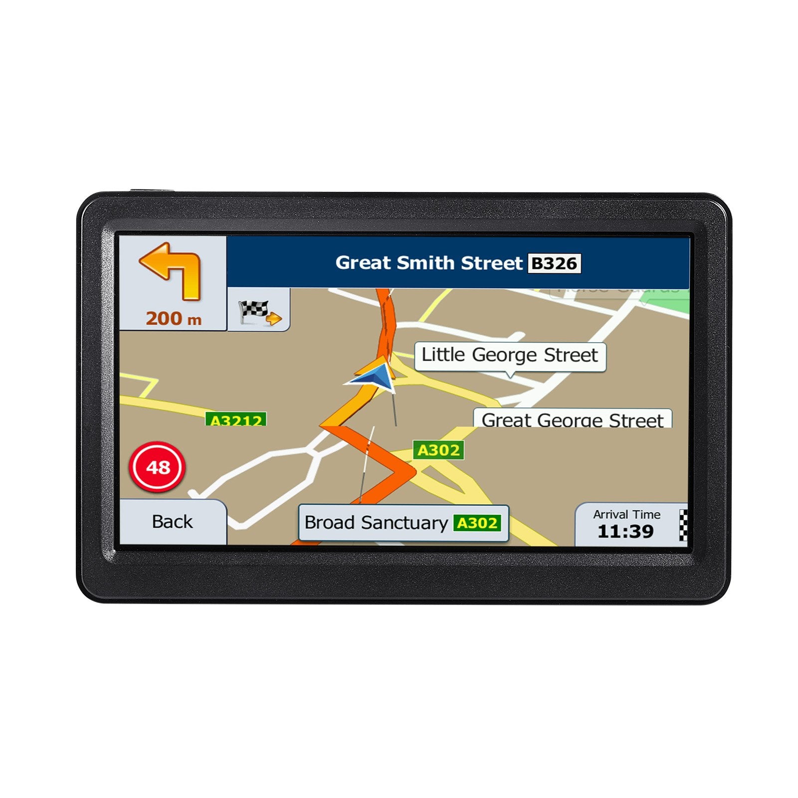 7-Inch GPS Navigator with Touch Screen, 16GB Storage, Lifetime Maps, Voice Guidance, Speed Alerts, Custom Routes for Cars, Trucks, RVs