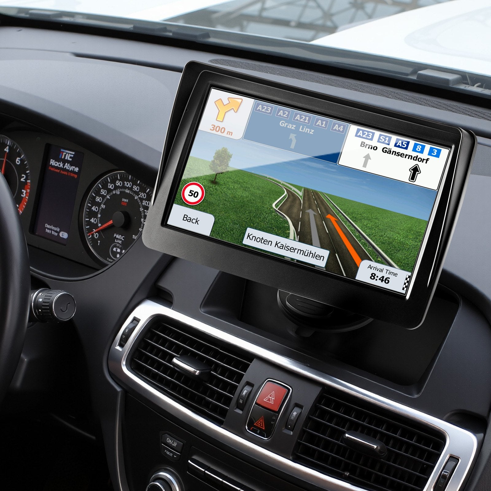 7" Touch Screen GPS Navigator with 8GB Storage, Lifetime Map Updates, Voice Guidance, Speed Alerts, Custom Truck Routing for Cars, Trucks & RVs