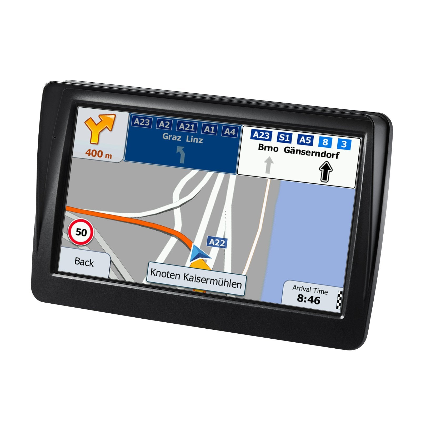 7" Touch Screen GPS Navigator with 8GB Storage, Lifetime Map Updates, Voice Guidance, Speed Alerts, Custom Truck Routing for Cars, Trucks & RVs