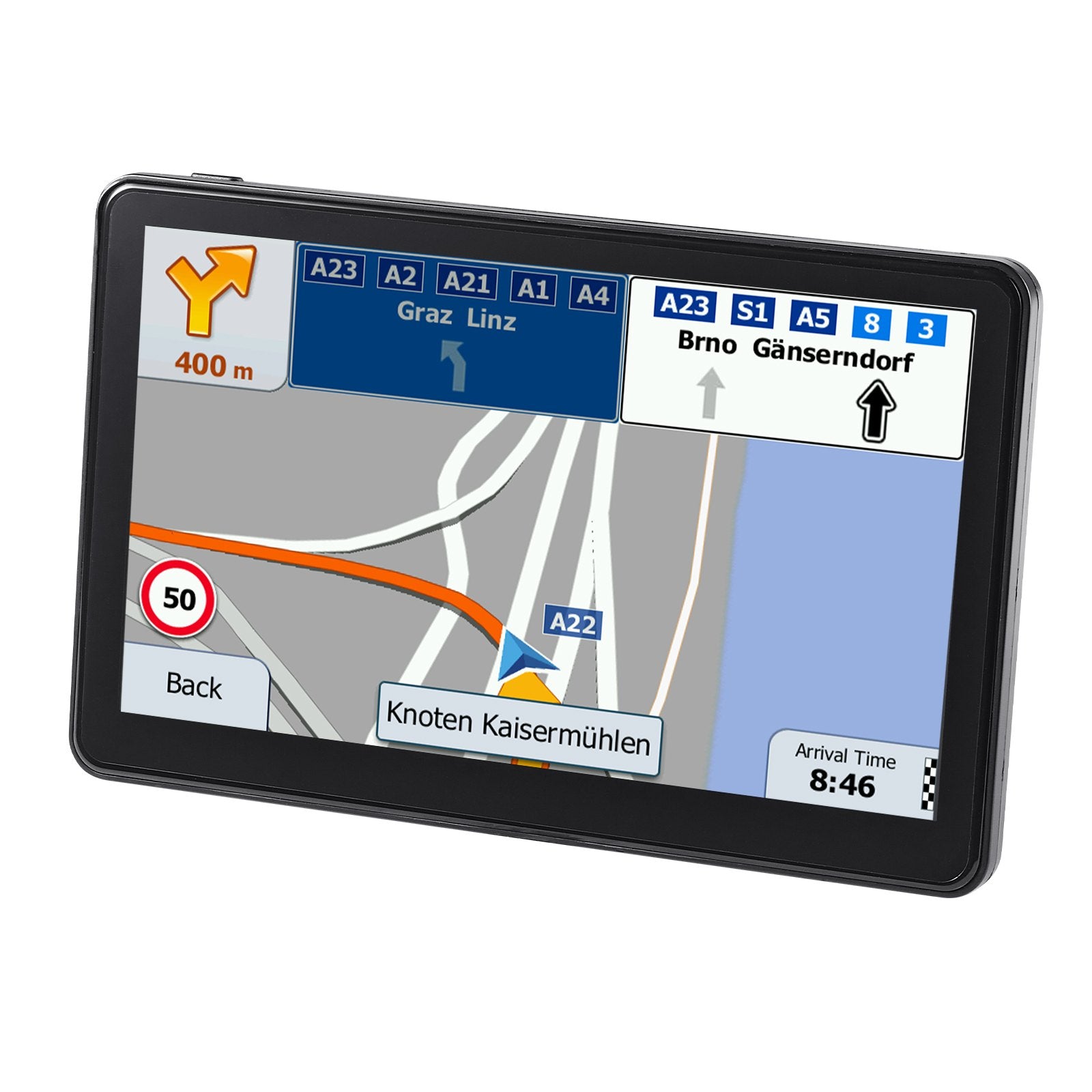 9" GPS Navigation System for Car, Truck, RV - Voice Guidance, Lifetime Maps, Custom Routes, Speed & Red Light Alerts, Easy Install
