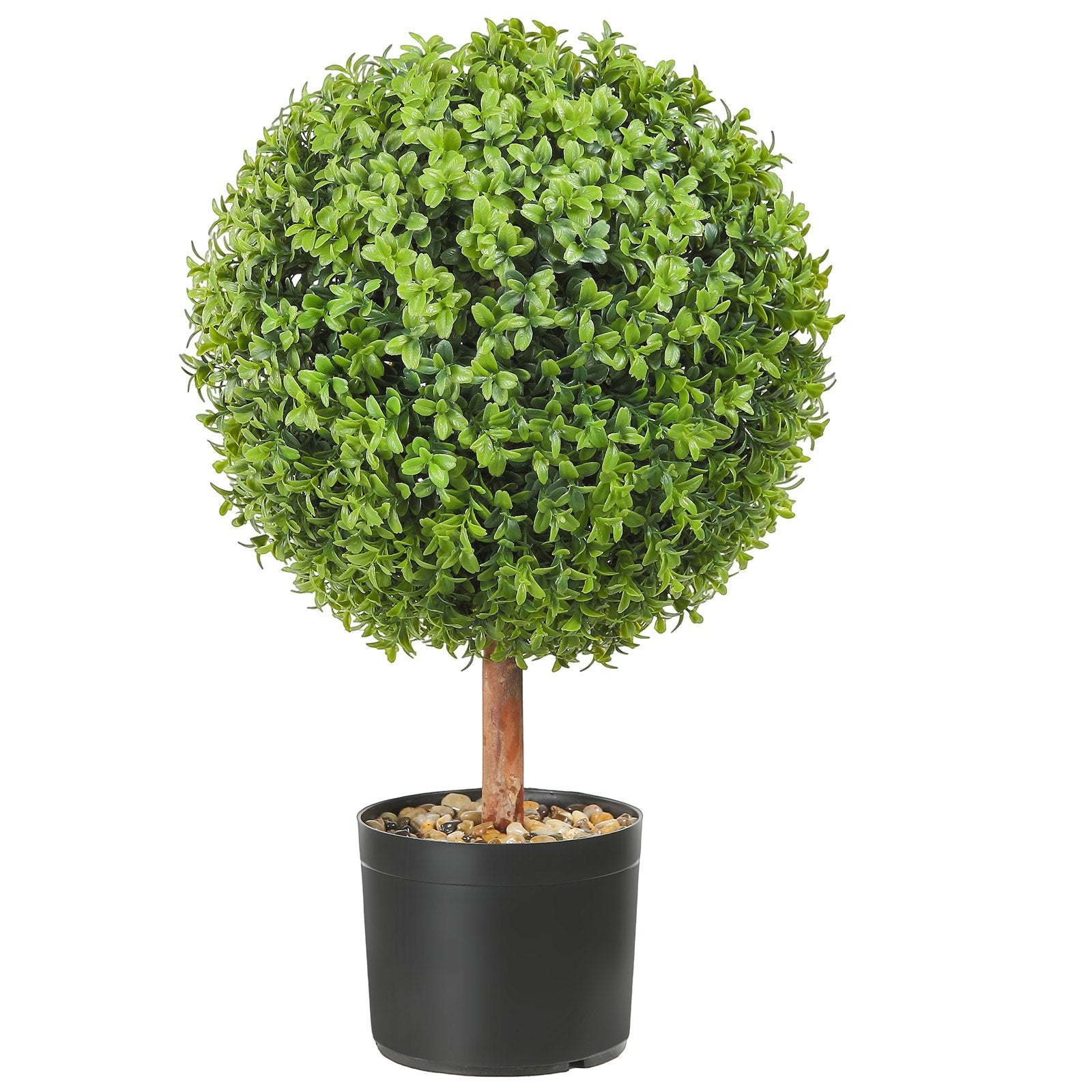 2-Pack Decorative Artificial Boxwood Balls Ø40.6cm for Garden, Made of PE, Wood, PP with Butterflies, Perfect for Year-Round Elegance and DIY Décor