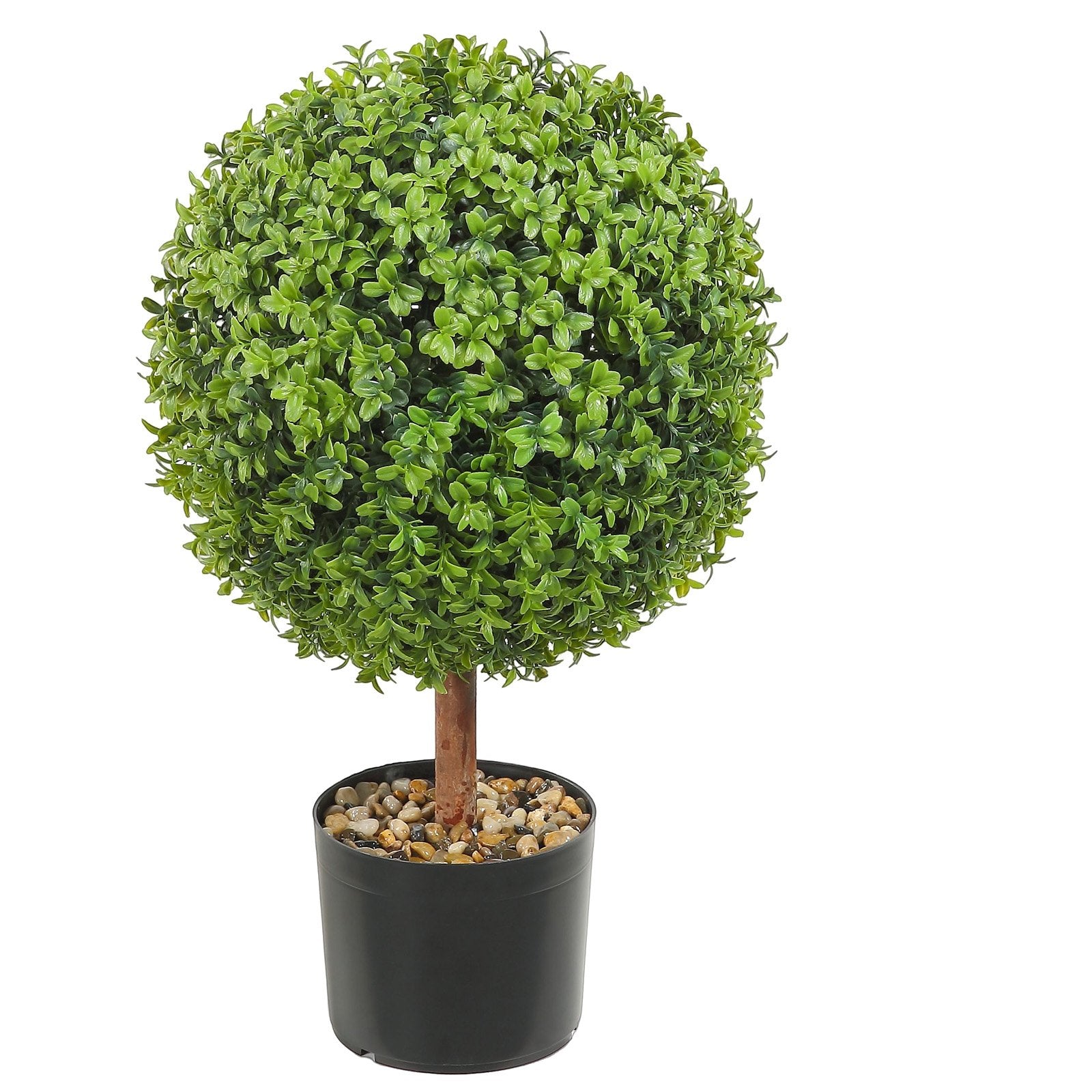 2-Pack Decorative Artificial Boxwood Balls Ø40.6cm for Garden, Made of PE, Wood, PP with Butterflies, Perfect for Year-Round Elegance and DIY Décor
