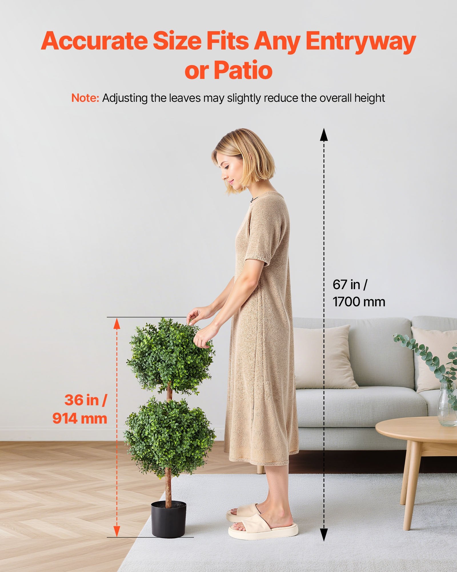 Artificial Topiary Boxwood Double Ball Set - 36" Faux Silk Trees for Realistic Outdoor & Indoor Decor, Weather-Resistant, Easy Assembly