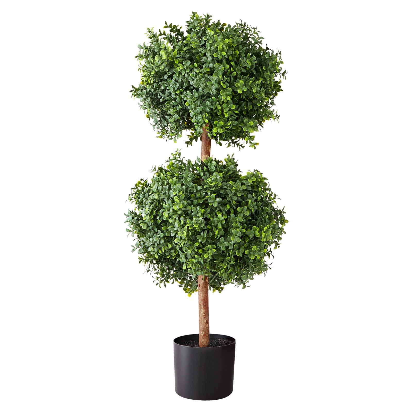 Artificial Topiary Boxwood Double Ball Set - 36" Faux Silk Trees for Realistic Outdoor & Indoor Decor, Weather-Resistant, Easy Assembly