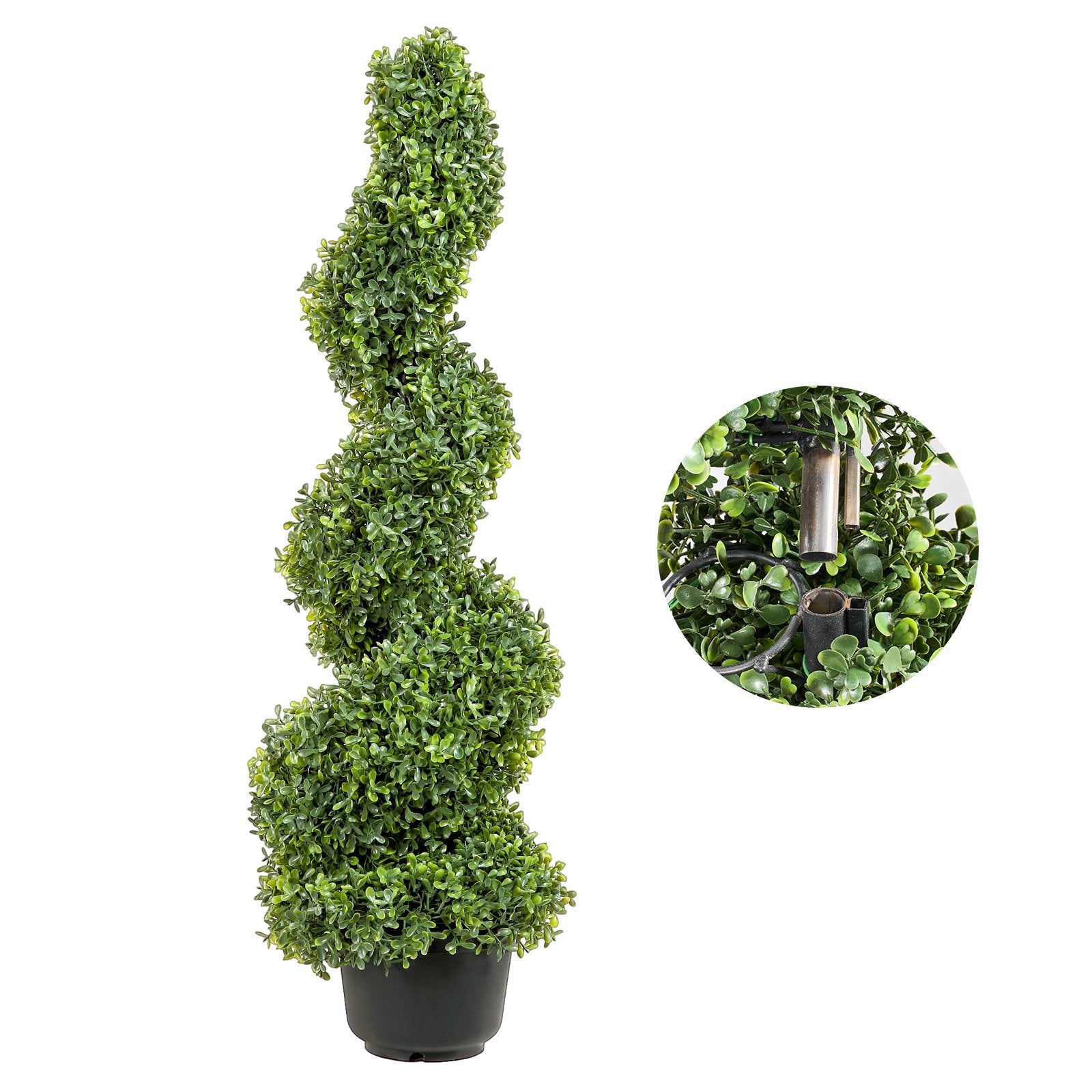 3ft Faux Boxwood Topiary Trees (2-Pack) - Durable, Replaceable Leaves for Indoor/Outdoor Decor, All-Season Greenery
