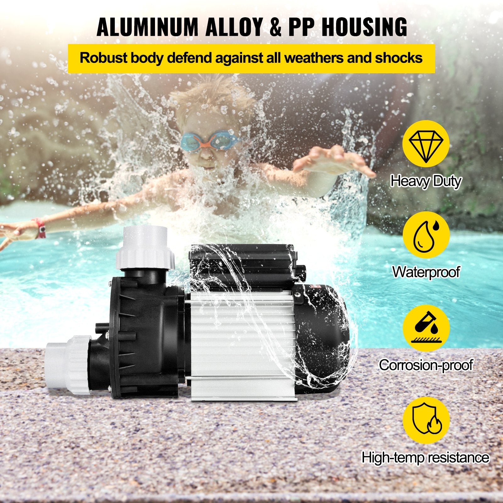 High-Performance 750W 1HP Electric Water Pump for Swimming Pools - Quiet, Efficient, Durable with Copper Motor & IPX5 Safety Rating