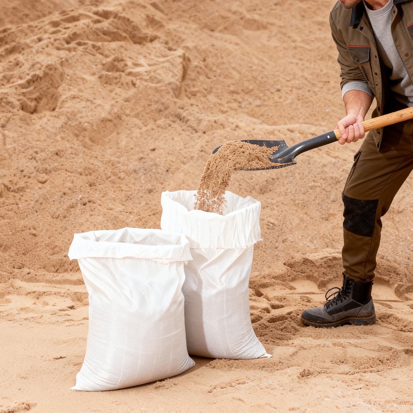Heavy Duty 50-Pack Sand Bags 16" x 26" - UV Resistant Polypropylene for Flooding, Strong Tie Strings, 50 lbs Capacity, Versatile Use