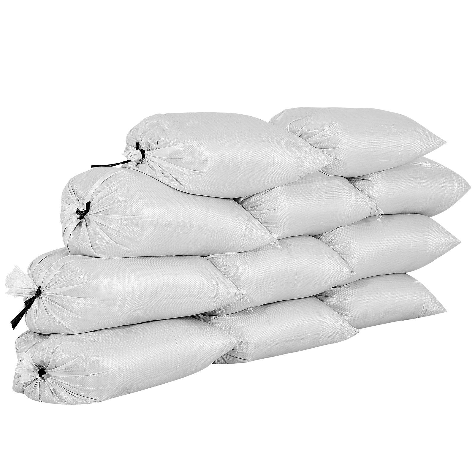 Heavy Duty 50-Pack Sand Bags 16" x 26" - UV Resistant Polypropylene for Flooding, Strong Tie Strings, 50 lbs Capacity, Versatile Use