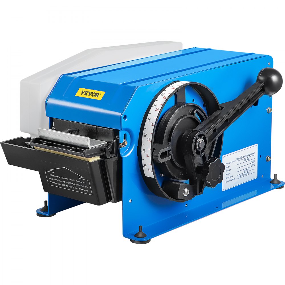 VEVOR Tape Dispenser, Maximum 39.4" x 3.94" Tape, Adjustable Length, Width & Water Level, Manual Water-Activated Tape Dispenser w/  Water Brush, Carton Packaging for Express Box, Gift Box