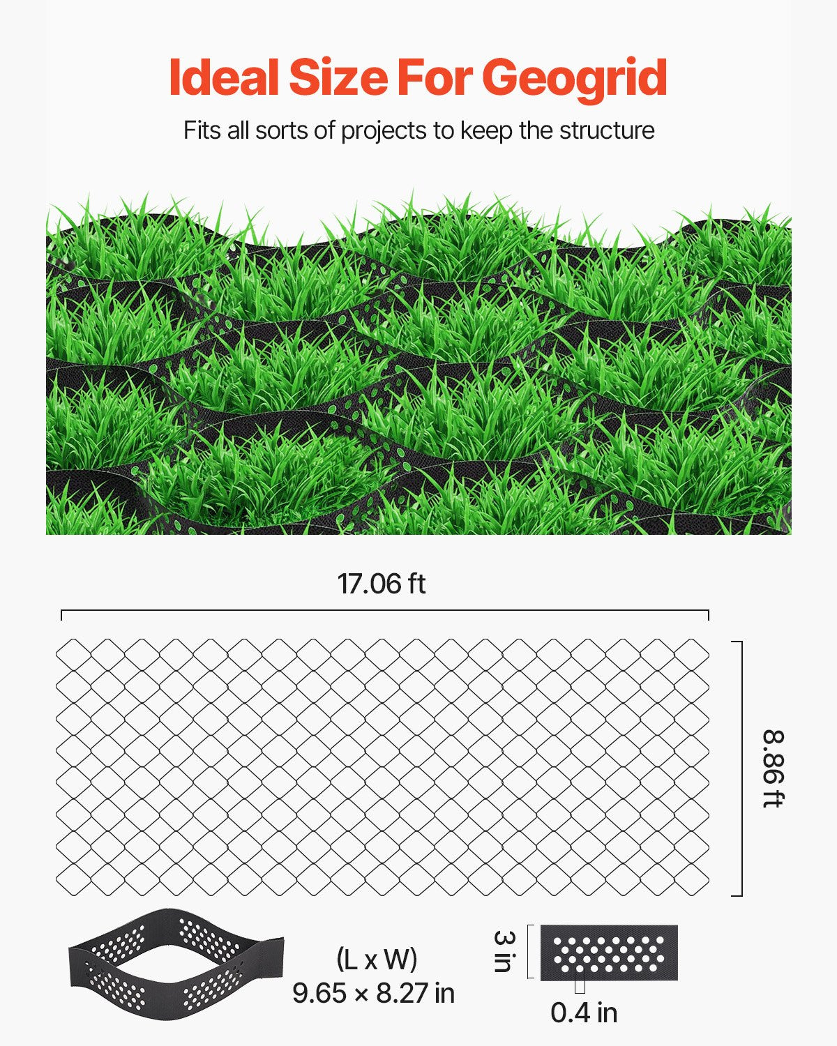 Heavy-Duty Gravel Grid with Superior Load Capacity and Easy Installation for Driveway, Garden, Patio, Walkway, RV Parking, and Erosion Control