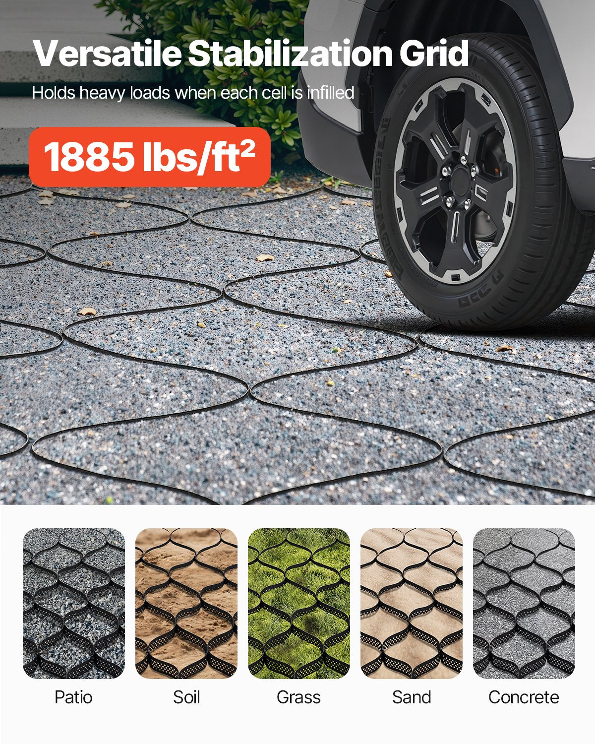 Heavy-Duty Gravel Grid - 3 Inch Depth, 24.93x9.52 FT - Ideal for Driveway Stabilization, Grass Retention, Garden & RV Parking Solutions