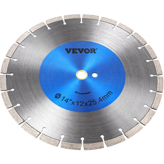 VEVOR Diamond Saw Blade 14\", Concrete Saw Blade Wet or Dry Segmented Cutting Wheel Masonry Wet Saw Blade General Purpose Power Saw 12mm for Concrete Brick Block Masonry