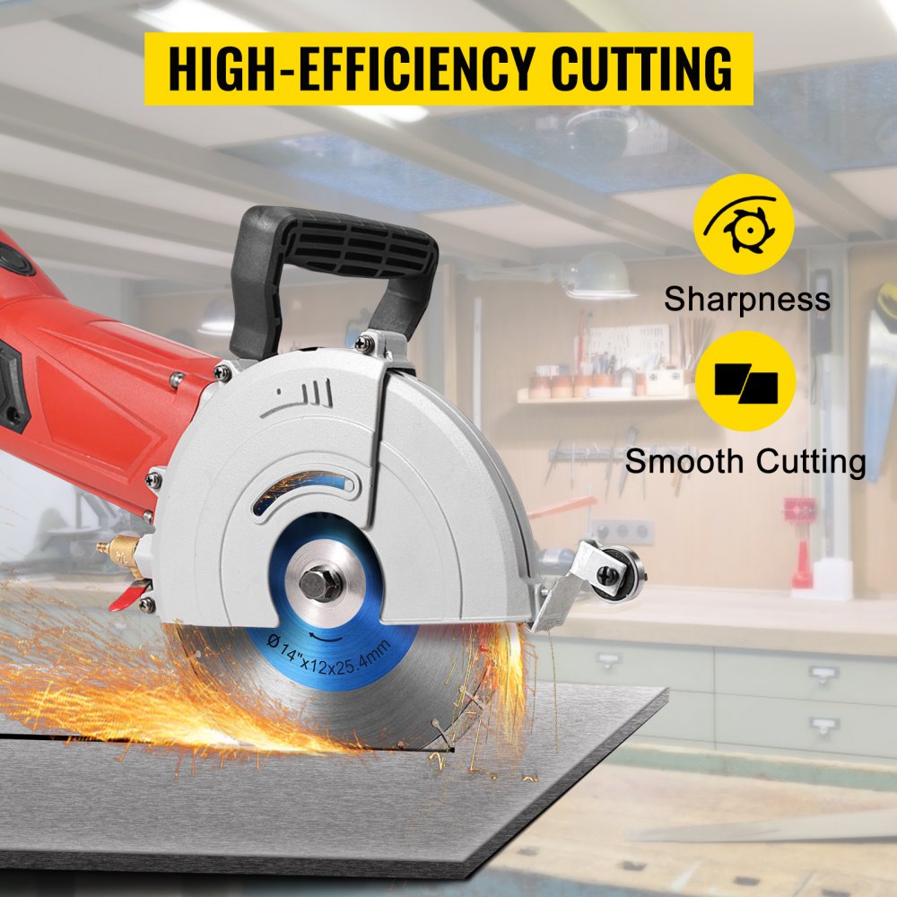 VEVOR Diamond Saw Blade 14\", Concrete Saw Blade Wet or Dry Segmented Cutting Wheel Masonry Wet Saw Blade General Purpose Power Saw 12mm for Concrete Brick Block Masonry