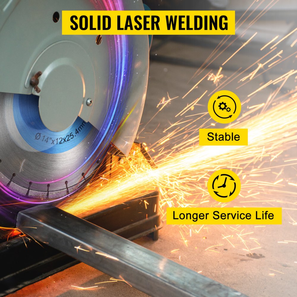 VEVOR Diamond Saw Blade 14\", Concrete Saw Blade Wet or Dry Segmented Cutting Wheel Masonry Wet Saw Blade General Purpose Power Saw 12mm for Concrete Brick Block Masonry